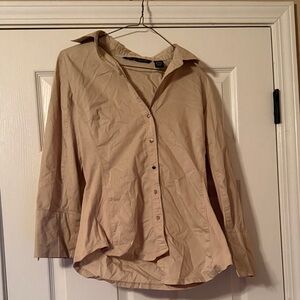 Zac and Rachel Tan Button-Up Shirt size small